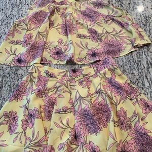 2 piece yellow floral set